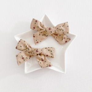 Girl Hair Clip Bow Floral Pair (GHP9393)